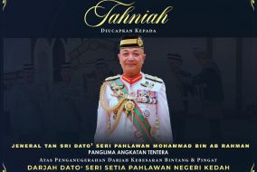 Penganugerahan Darjah Dato' Seri Setia Pahlawan Negeri Kedah Yang Amat Dihormati kepada Panglima Angkatan Tentera